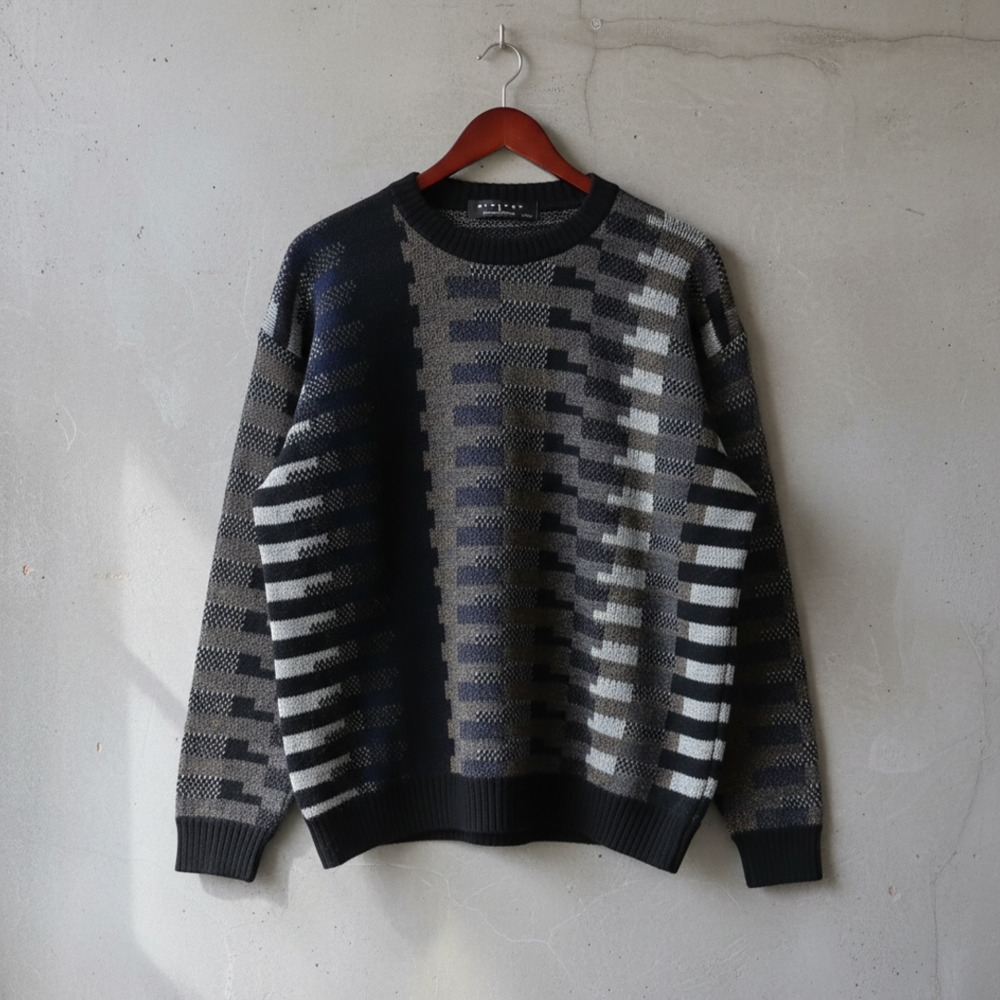 Protege Collection Sweater Size XXL Black Geometric Pattern Knit